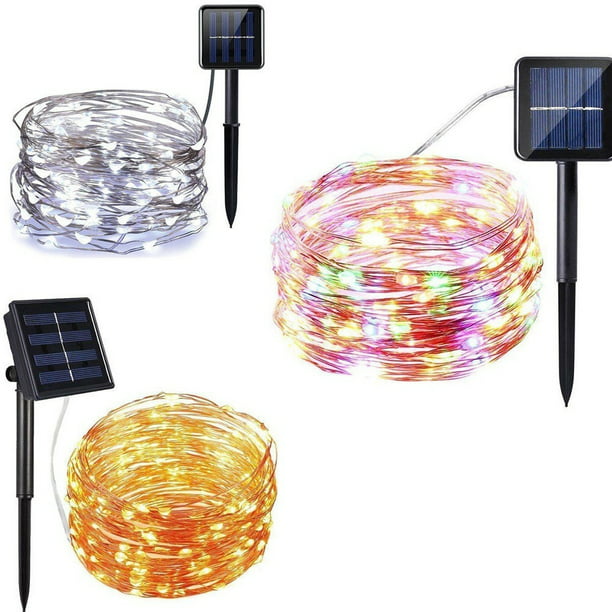 Outdoor Solar Powered 33Ft 100 LED 10M Copper Wire Light String Fairy Xmas Party